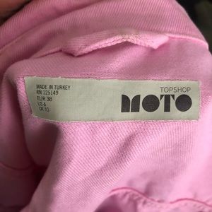Pink Topshop boyfriend denim jacket